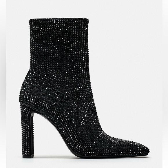 Zara Shoes - NWT Zara Woman RHINESTONE HEELED ANKLE BOOTS Size 9